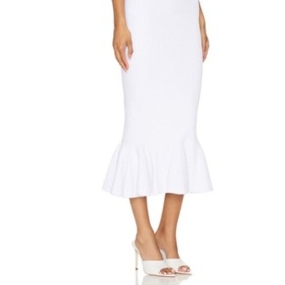 NWT Retrofete Iridescent White Tillee Strapless Knit Midi Dress M NWT - Picture 5 of 5